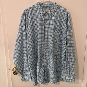 Tommy Bahama Siesta Key Button Down Checkered Long Sleeve Shirt Blue Vented XL